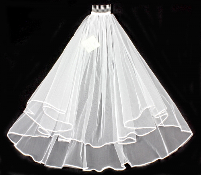 Veil - Plain Tulle - Veil-Webbing trim - 24" - VL-VC-XS-WT